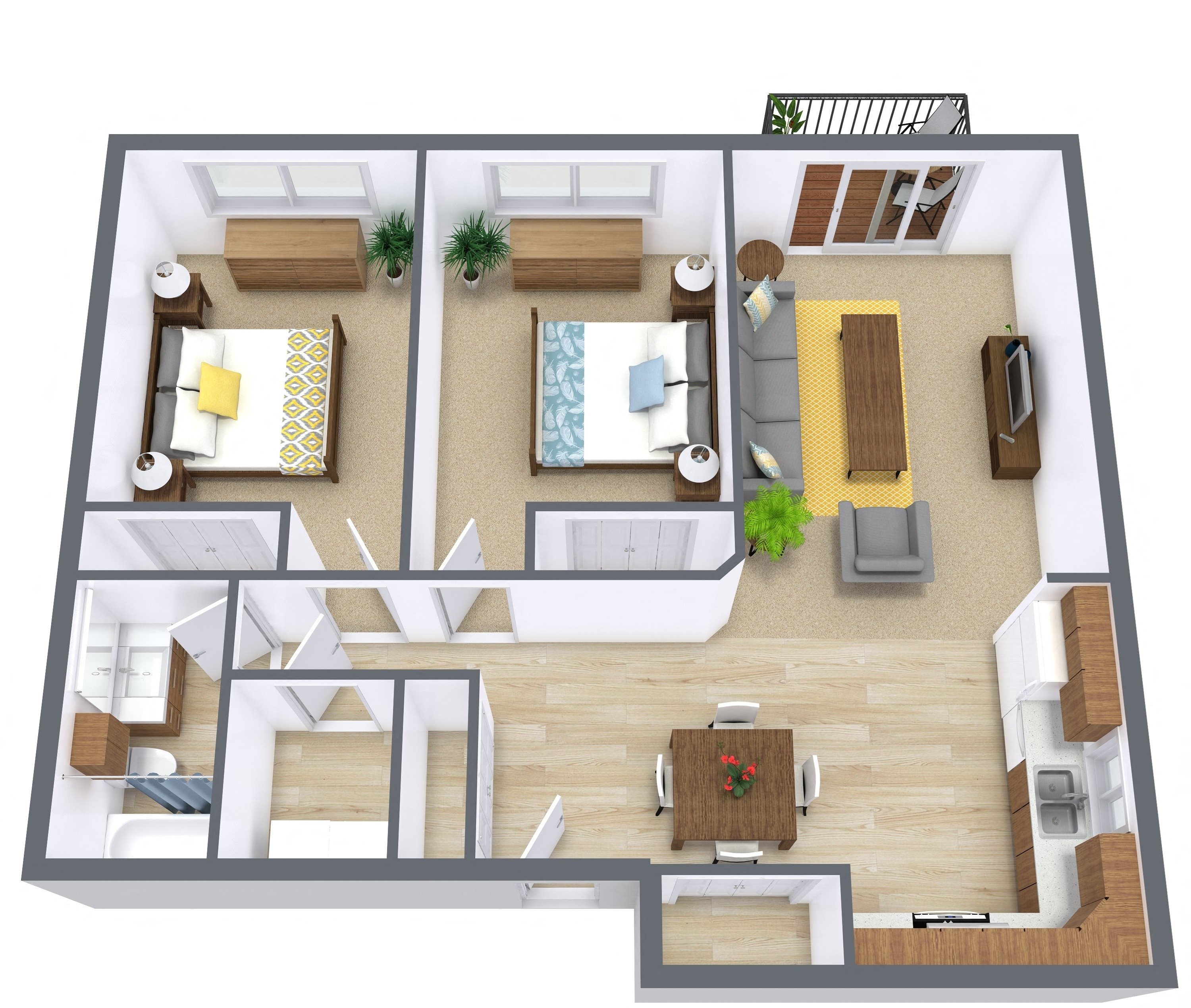 Parkside Apartments | Two Bedroom | Plan 21A Parkside Apartments | Two Bedroom | Plan 21A